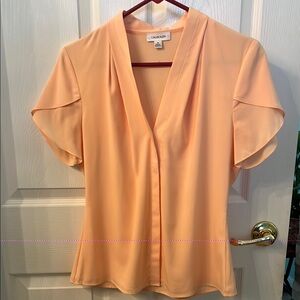 Calvin Klein Orange Flutter Sleeve Blouse
